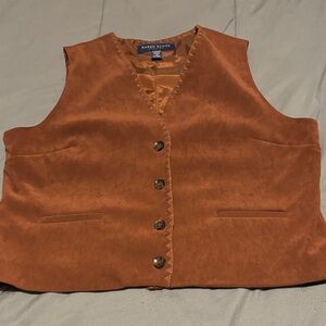 Karen Scott Stretch Brown Vest, Size 16